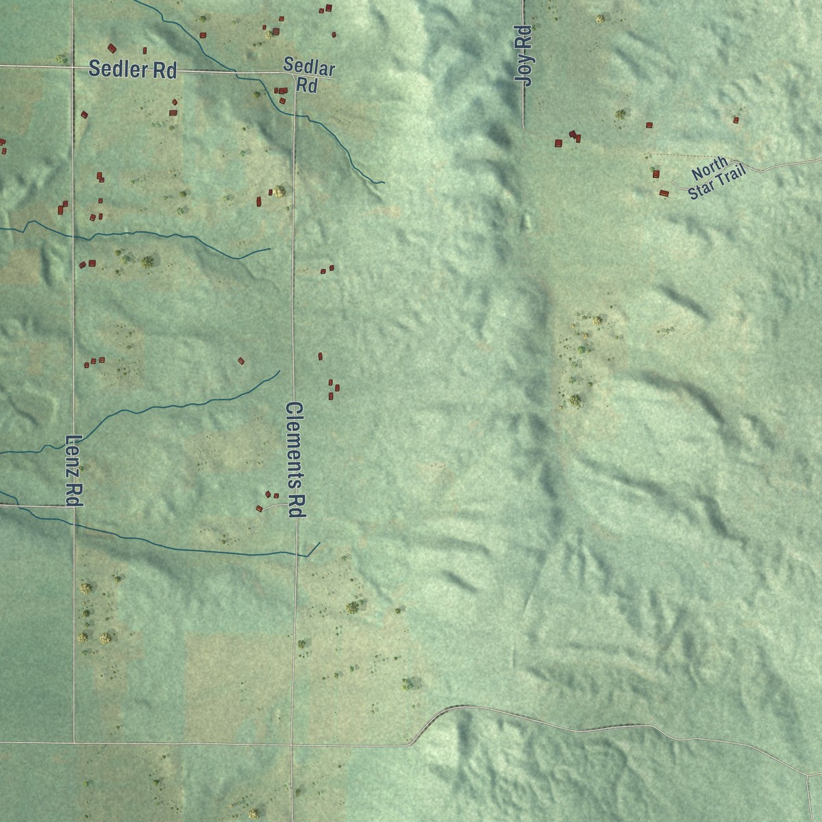 Close-up of the map of Maple Grove, Manistee County, Michigan print showing street and building detail