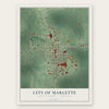 Marlette, Michigan map print, the full design