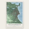 Marquette, Michigan map print, the full design