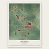McBain, Michigan map print, the full design