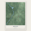 Mellen, Michigan map print, the full design