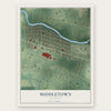 Middletown, Michigan map print, the full design