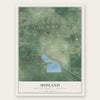 Midland, Midland County, Michigan map print, the full design