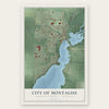 Montague, Michigan map print, the full design