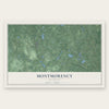 Montmorency, Michigan map print, the full design