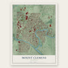 Mount Clemens, Michigan map print, the full design