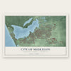 Muskegon, Michigan map print, the full design