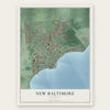 New Baltimore, Michigan map print, the full design
