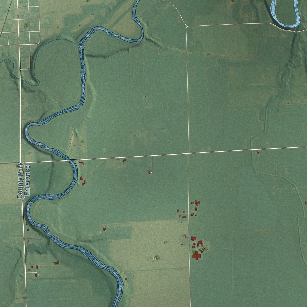 Close-up of the map of New Haven, Shiawassee County, Michigan print showing street and building detail