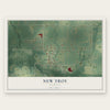 New Troy, Michigan map print, the full design