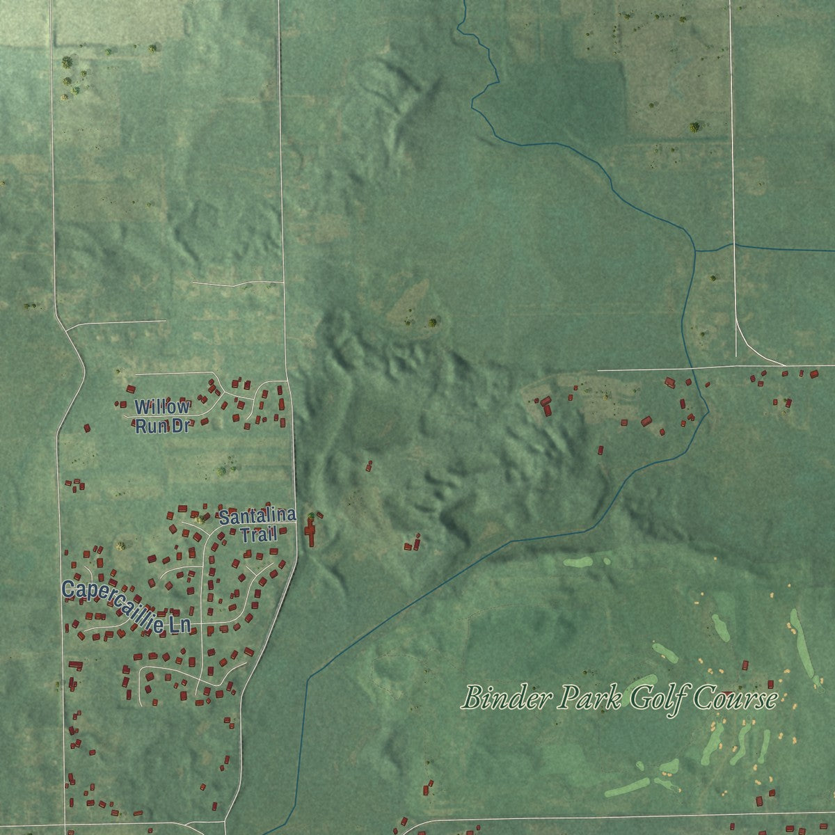 Close-up of the map of Newton, Calhoun County, Michigan print showing street and building detail