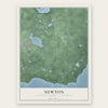 Newton, Mackinac County, Michigan map print, the full design