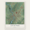 Niles, Michigan map print, the full design