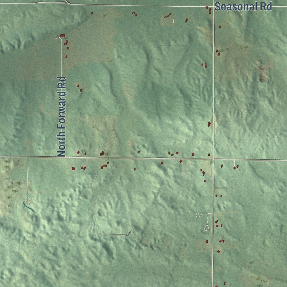 Close-up of the map of Norwich, Missaukee County, Michigan print showing street and building detail