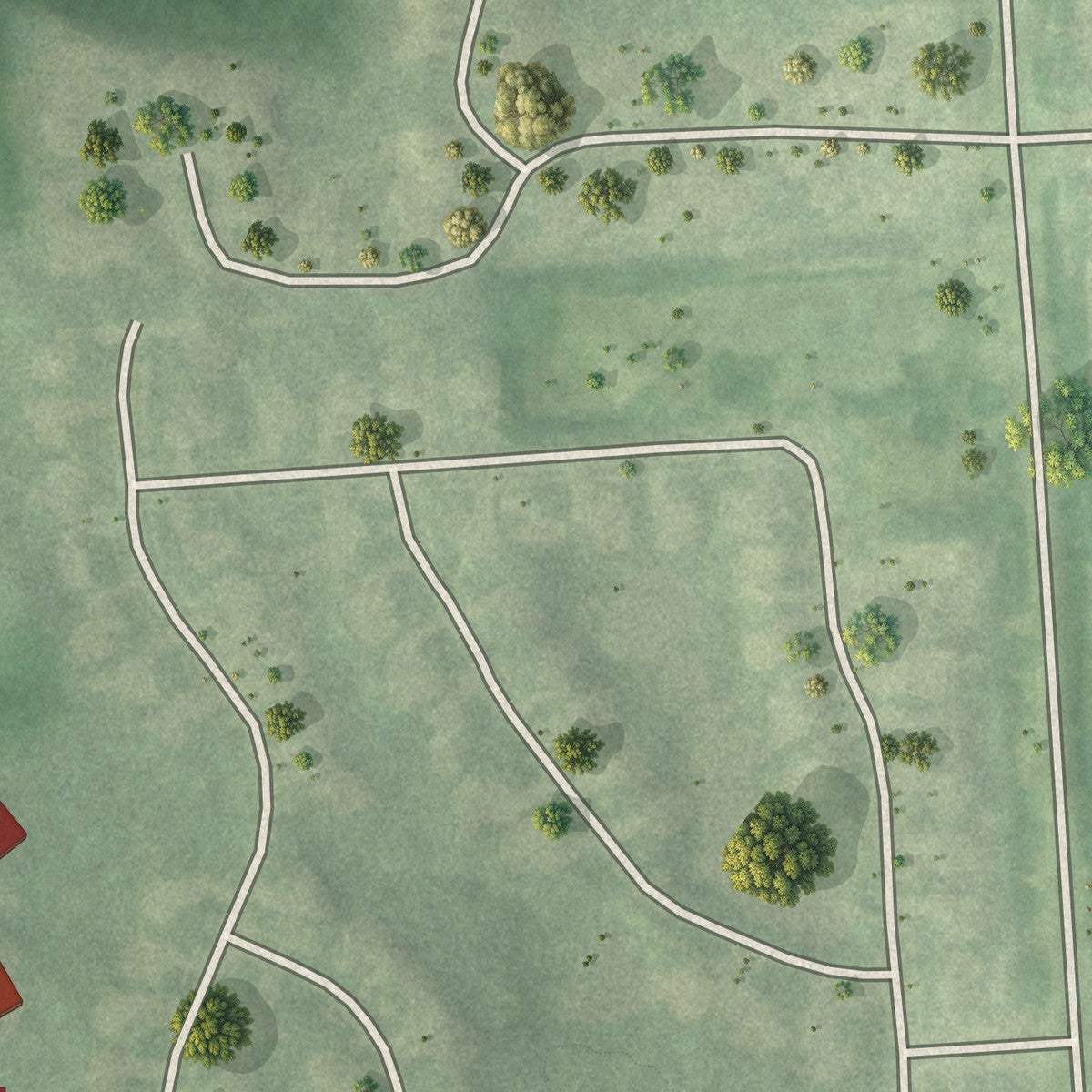 Close-up of the map of Novi, Oakland County, Michigan print showing street and building detail