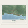 Oden, Michigan map print, the full design