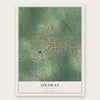 Onaway, Michigan map print, the full design