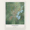 Otisville, Michigan map print, the full design