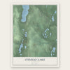 Otsego Lake, Michigan map print, the full design