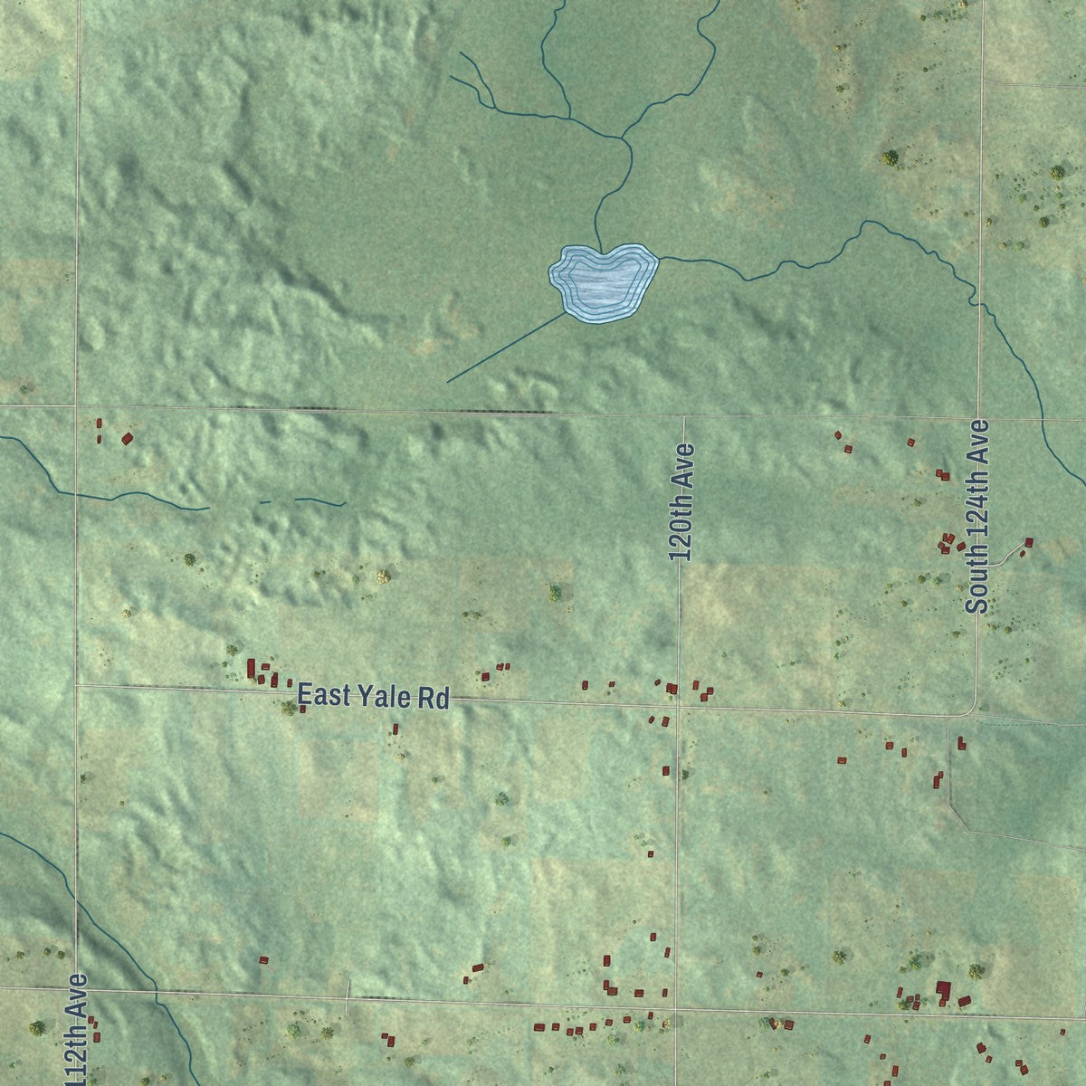 Close-up of the map of Otto, Michigan print showing street and building detail