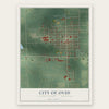 Ovid, Michigan map print, the full design