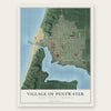 Pentwater, Michigan map print, the full design
