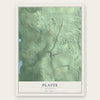Platte, Michigan map print, the full design