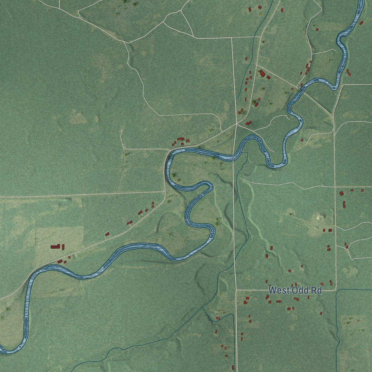 Close-up of the map of Porter, Midland County, Michigan print showing street and building detail