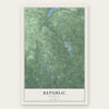 Republic, Michigan map print, the full design