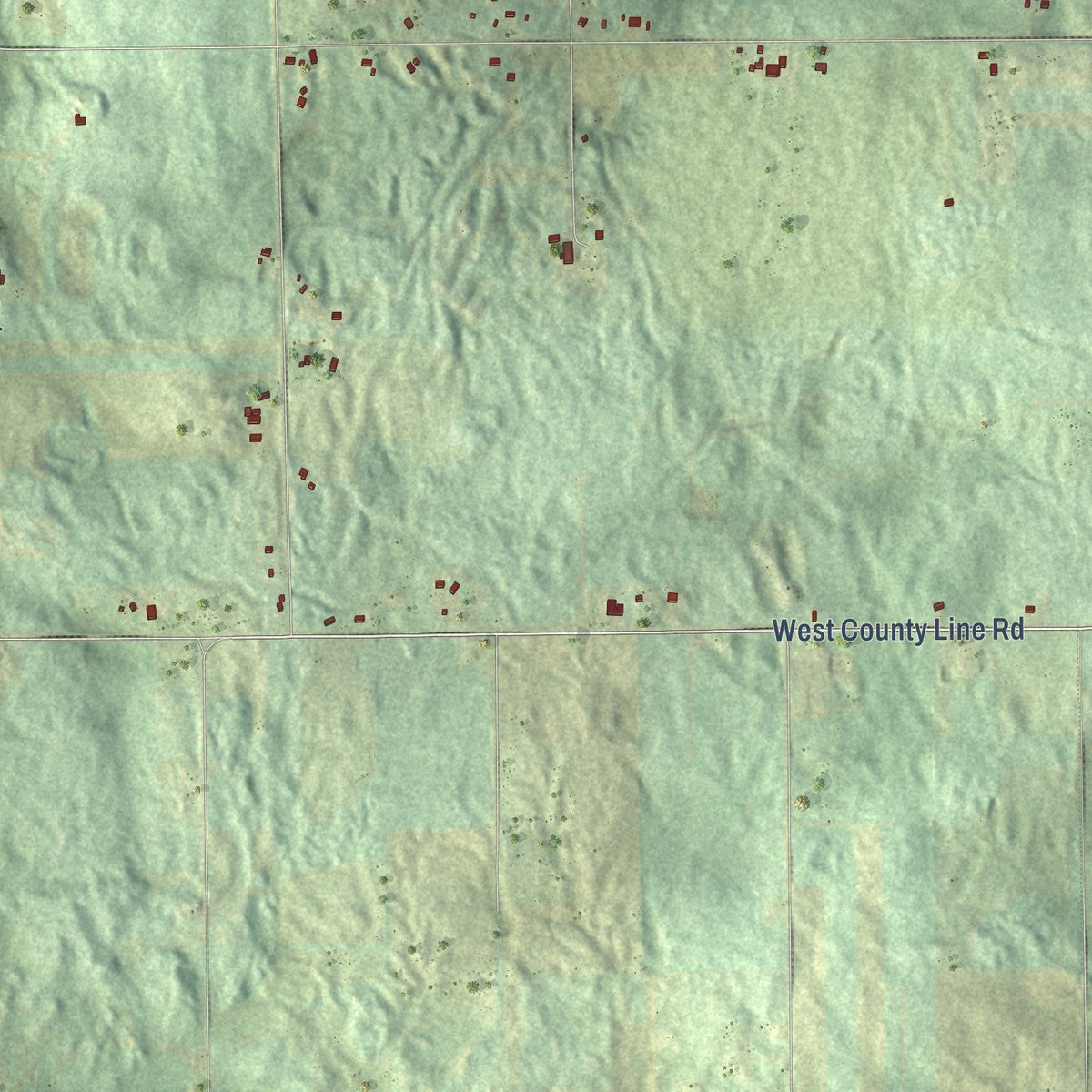 Close-up of the map of Richland, Missaukee County, Michigan print showing street and building detail