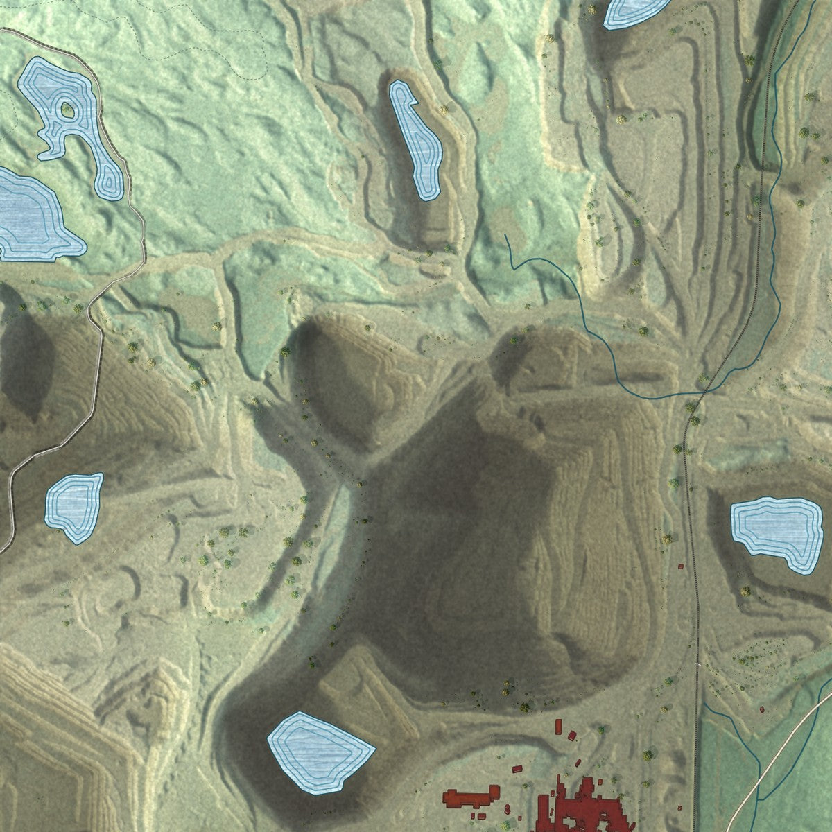 Close-up of the map of Richmond, Marquette County, Michigan print showing street and building detail