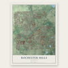 Rochester Hills, Michigan map print, the full design