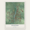 Rockford, Michigan map print, the full design