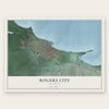 Rogers City, Michigan map print, the full design