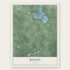 Rollin, Michigan map print, the full design