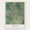 Rose City, Michigan map print, the full design