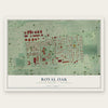 Royal Oak, Oakland County, Michigan map print, the full design