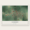Sandusky, Michigan map print, the full design