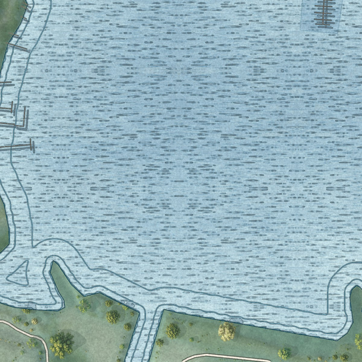 Close-up of the map of Saugatuck, Michigan print showing street and building detail