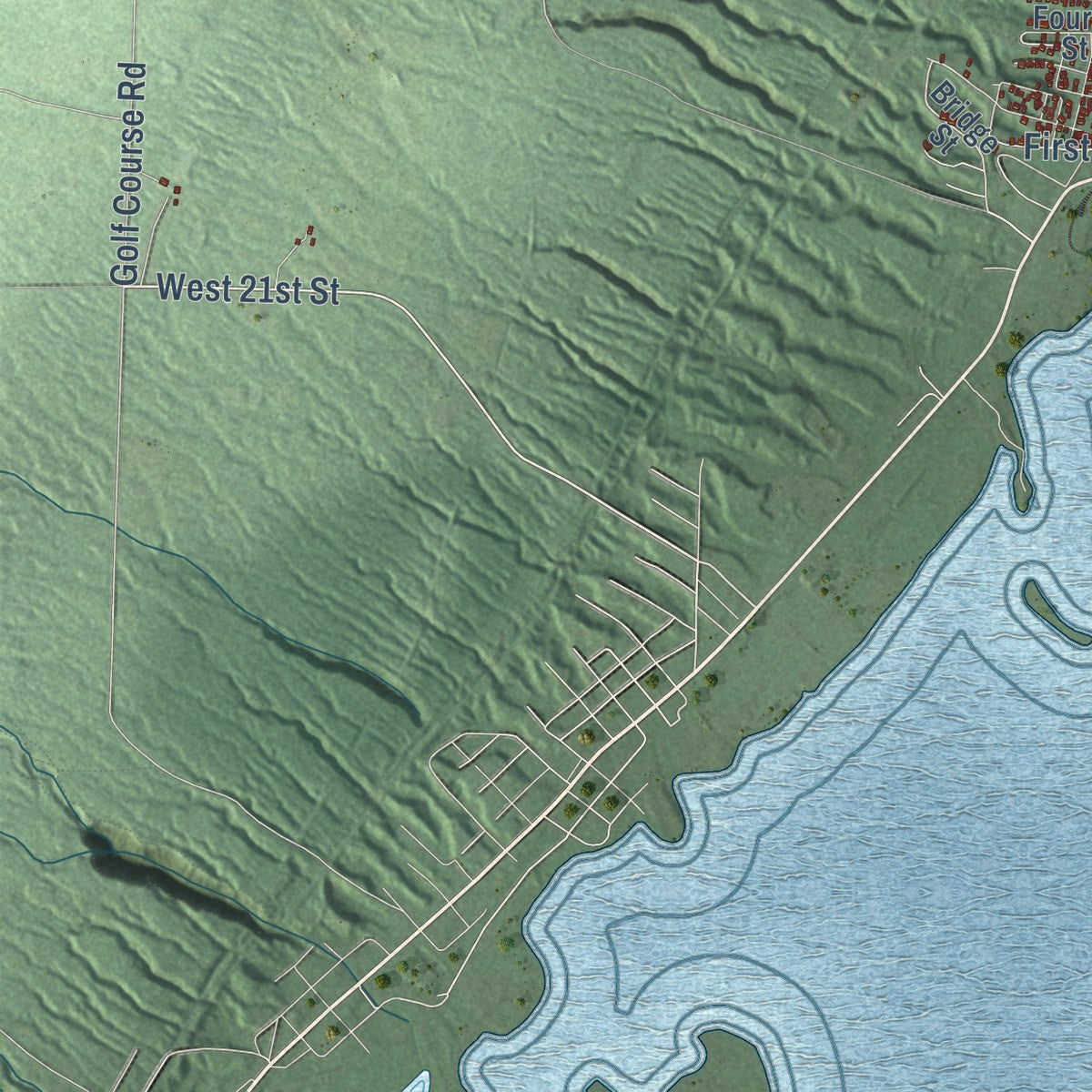 Close-up of the map of Schoolcraft, Houghton County, Michigan print showing street and building detail