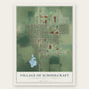 Schoolcraft, Michigan map print, the full design