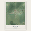 Scotts, Michigan map print, the full design