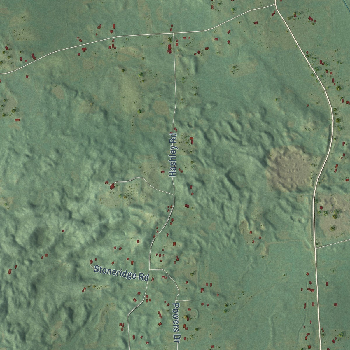 Close-up of the map of Sharon, Michigan print showing street and building detail