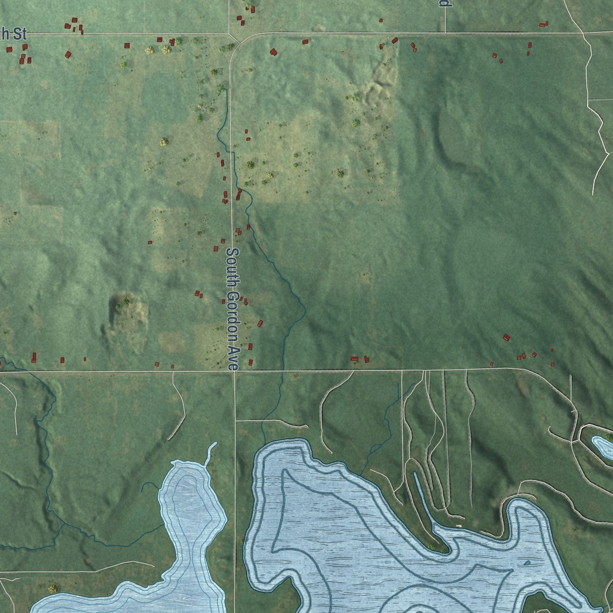 Close-up of the map of Sherman, Newaygo County, Michigan print showing street and building detail