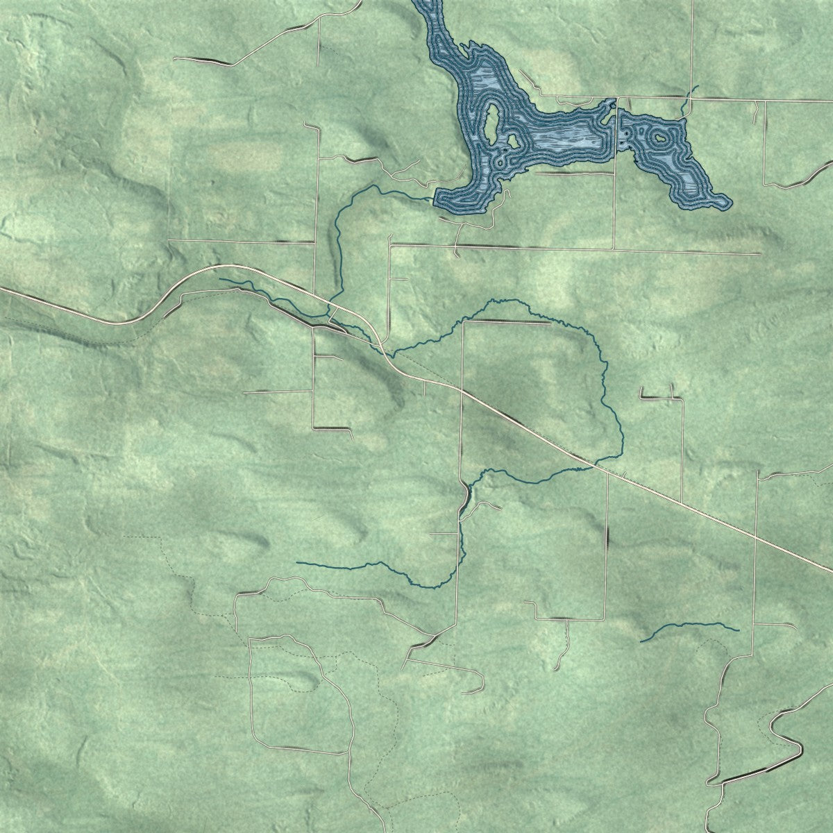 Close-up of the map of Spalding, Michigan print showing street and building detail