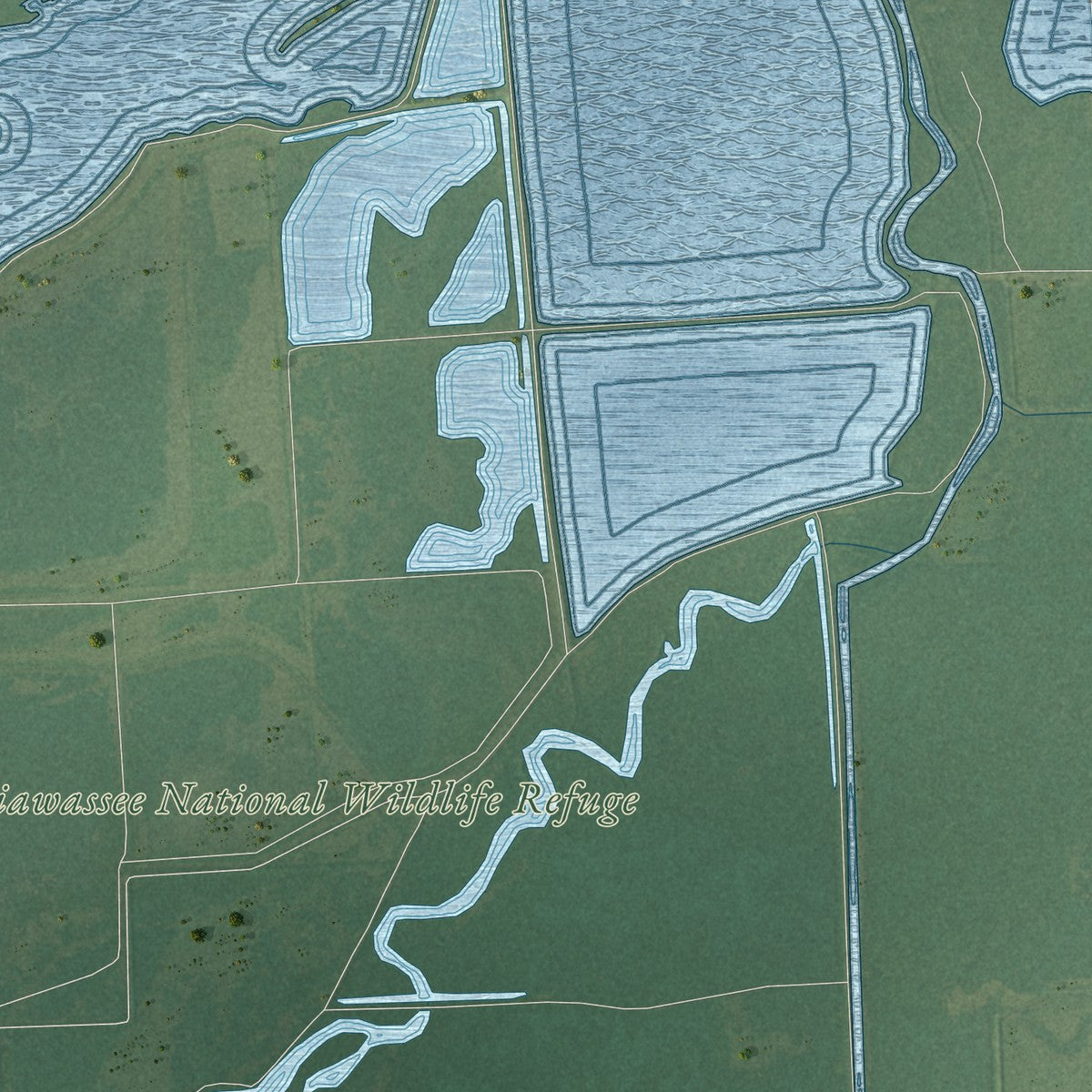 Close-up of the map of Spaulding, Michigan print showing street and building detail