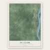 St. Clair, St. Clair County, Michigan map print, the full design