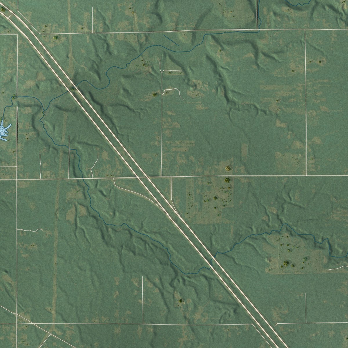Close-up of the map of Sullivan, Michigan print showing street and building detail
