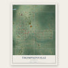 Thompsonville, Michigan map print, the full design