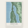 Torch Lake, Antrim County, Michigan map print, the full design
